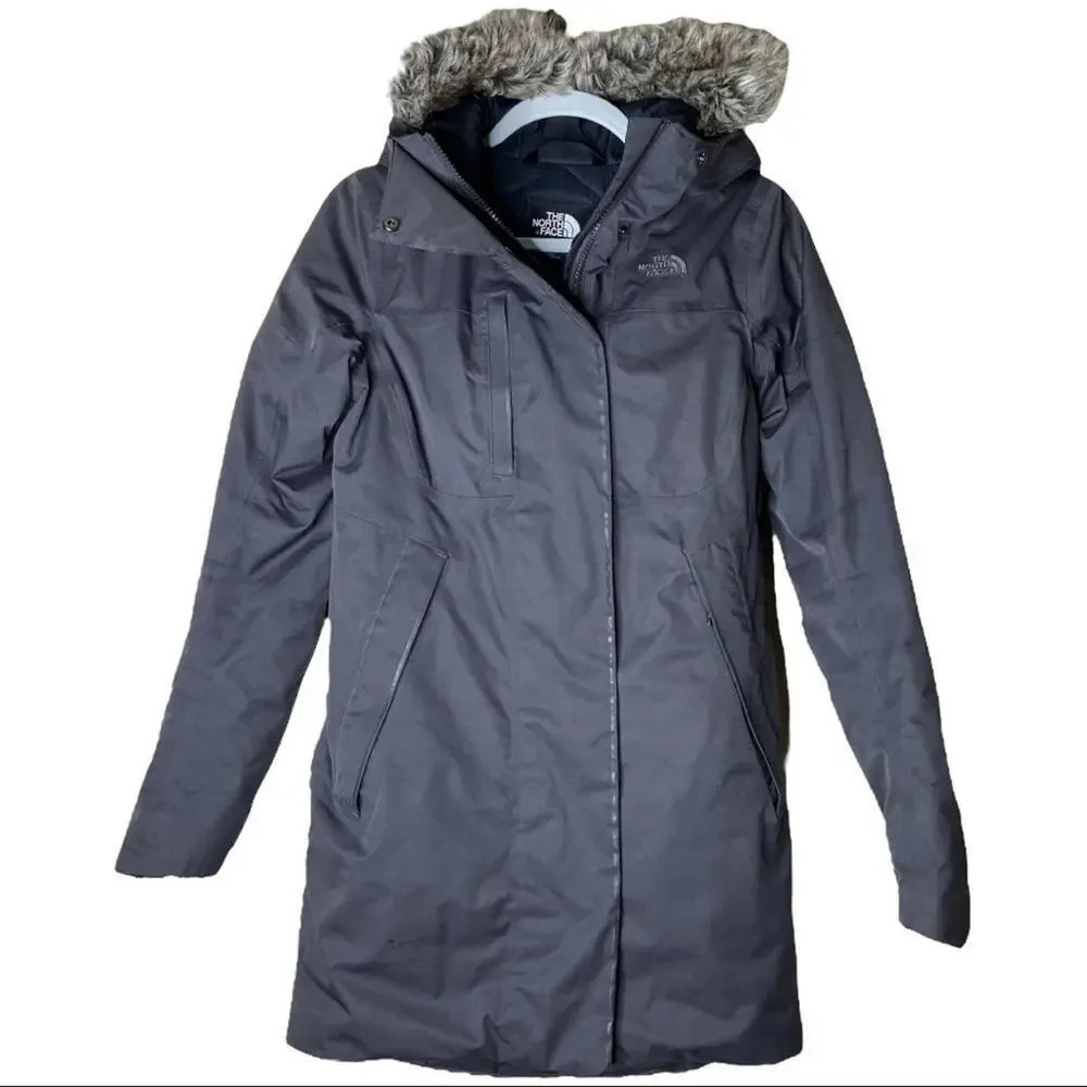 The North Face Goose Down Gray Parka Coat XS
